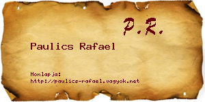 Paulics Rafael névjegykártya